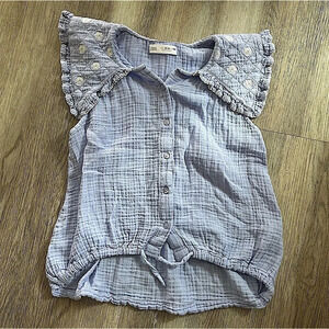 Zara Kids Gauze Muslin Cotton Peasant Top